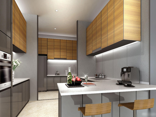 Khu vực bếp ướt và khô với trang thiết bị hiện đại. Website. Hotline: 0901599979 - 08.62597979.