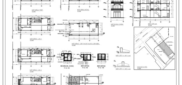 Bản vẽ xin giấy phép xây dựng nhà phố